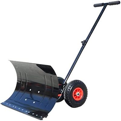 Efficient Adjustable Snow Pusher with Wheels and Multiple Angles