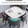 Round Dining Table Set with 4 Chairs, Wood Kitchen Table Set for 4 view 4