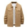 Foweknow Men's Solid Slim-Fit Cardigan Jacket, Long-Sleeve Notched-Collar Coat view 2
