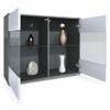 Vladon Bari V3 Sideboard with 2 Glass Doors and RGB Lighting, Anthracite Matte/Cream High-Gloss view 3
