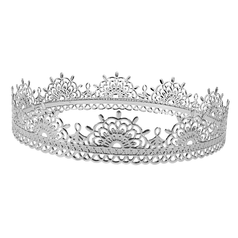King's Crown Party Crown, Silver Metal, Vintage Chic for Halloween Theme Parties