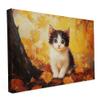 druck.de Stretched Canvas Wall Art 60 x 40 cm – Cat in Autumn – 2 cm Wooden Frame view 1
