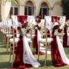 HEUchuan Chiffon Chair Sashes, 10/50 Pieces, 17 x 250 cm, Beige and White view 2
