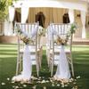 HEUchuan Chiffon Chair Sashes, 10/50 Pieces, 17 x 250 cm, Beige and White view 3