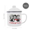 OFFSCH 2-Piece Retro Enamel Cups with Lids, White, Random Style view 2