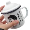OFFSCH 2-Piece Retro Enamel Cups with Lids, White, Random Style view 4