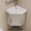 Modern Corner Bathroom Vanity with Sink, Wall-Mounted Hot/Cold Faucet, and Ample Storage view 1