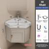 Modern Corner Bathroom Vanity with Sink, Wall-Mounted Hot/Cold Faucet, and Ample Storage view 2