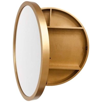WLCNYL Round Bathroom Mirrored Cabinet