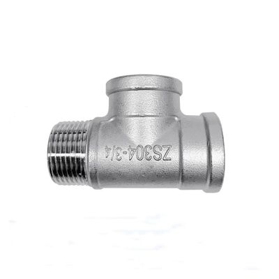 1-Pc Male/Female/Female Threaded 3-Way Tee Pipe Fitting, SS304 Stainless Steel, 1/2" 3/4" 1"