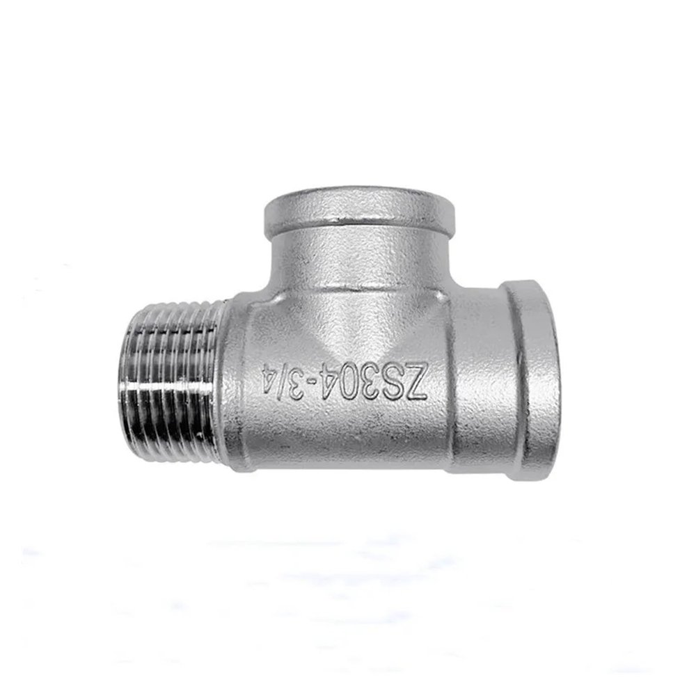 1-Pc Male/Female/Female Threaded 3-Way Tee Pipe Fitting, SS304 Stainless Steel, 1/2" 3/4" 1"