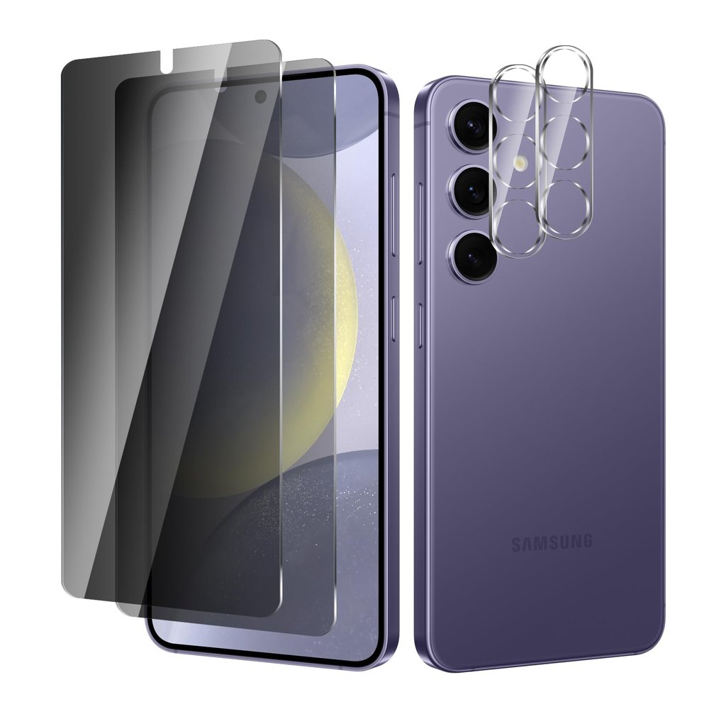 BIESHKJ 2+2-Pack Privacy Screen Protector for Samsung Galaxy S24 Plus