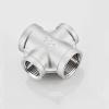 304 Stainless Steel 4-Way Cross Pipe Fitting Adapter, Female Thread, 1/2" to 1-1/2" view 2