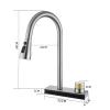 Pull-Out Kitchen Faucet with Waterfall Spout, 3 Spray Functions, Black view 2