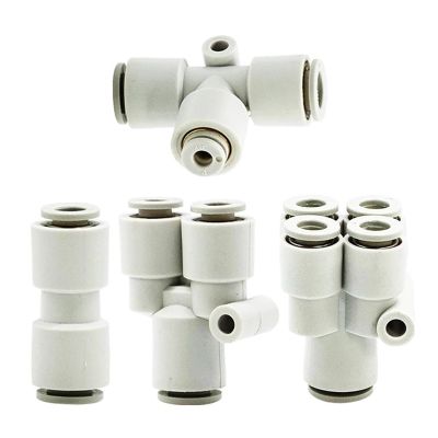 1 pc KQ2T/KQ2H/KQ2U04-06/06-08/08-10/10-12 Pneumatic Fitting, Push-to-Connect Union, T-Shape (KQ2T Series, 6 mm to 8 mm)