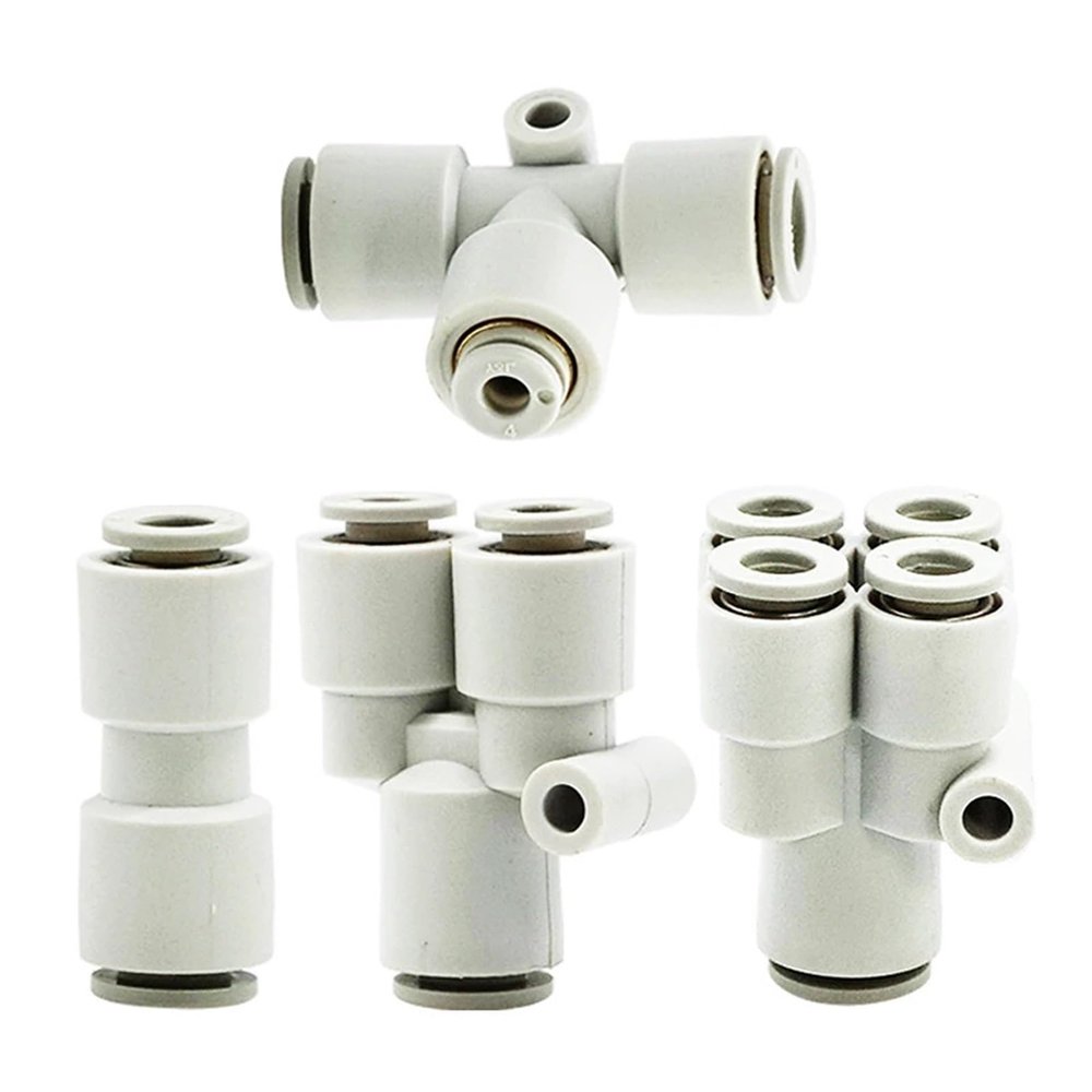 1 pc KQ2T/KQ2H/KQ2U04-06/06-08/08-10/10-12 Pneumatic Fitting, Push-to-Connect Union, T-Shape (KQ2T Series, 6 mm to 8 mm)