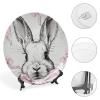 NONHAI Decorative Bone China Plate, 7 in, with Stand, Bow Rabbit Pattern view 4