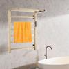 WRJAHCG Electric Stainless Steel Towel Warmer, Wall-Mounted, with Top Shelf, Brushed Gold, Hardwired view 3
