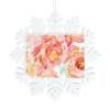 Peach Peony Snowflake Christmas Tree Ornament view 1