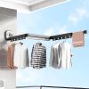 NDNCZDHC Wall-Mounted Retractable Drying Rack, Foldable, Space-Saving, Gray view 3