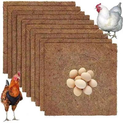 Chdaoce Chicken Nest Box Pads, Coconut Fiber, 10-Pack, 30 x 50 cm