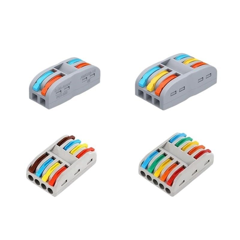 AUOQKQUT SPL-2/3/4/5-Pin Quick Wiring Terminal Connector, Wire Connector, Parallel Branch Connector, Divine Tool Docking Buckle (PCT-22G, 1,000 pcs)