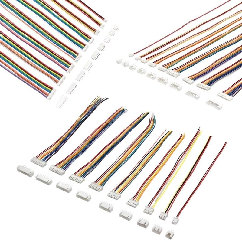 AUOQKQUT 10 Sets ZH1.5 PH2.0 XH2.54 Female/Male Connector Sockets, 2–10-Pin, 28 AWG Wire with 15/30 cm Cables