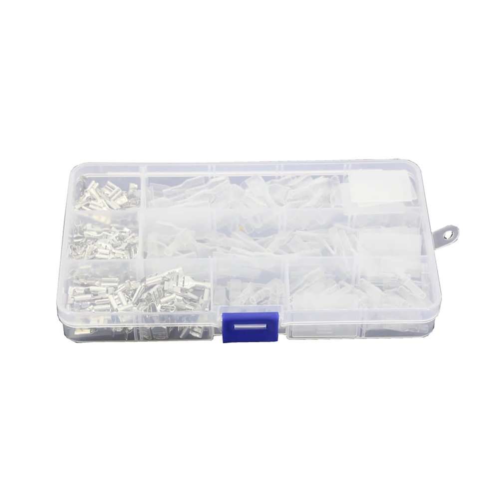AUOQKQUT 150-Piece 6.3/4.8/2.8 Spring-Loaded Plug-In Crimp Wire Terminals