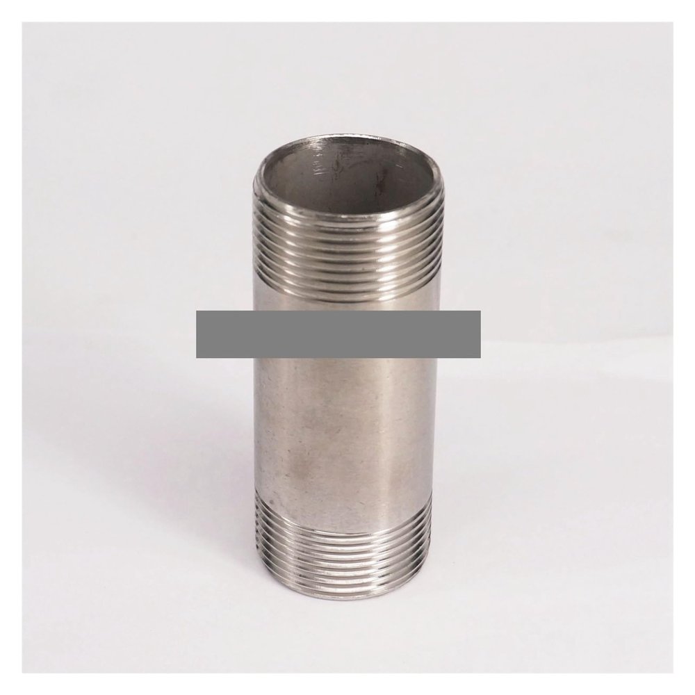 1-1/4" Equal Male-Thread Barrel Nipple, 100 mm, 304 Stainless Steel