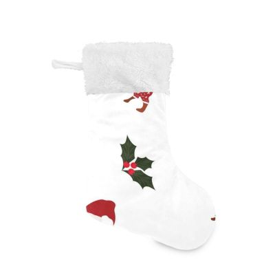 Amooorous Cute Red Christmas Stockings with Plush Cuffs