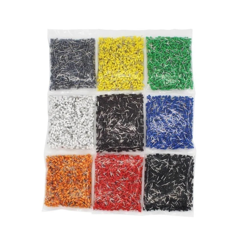 AUOQKQUT E1518 Insulated Cord End Terminals, 1,000-Pack, AWG #16, White