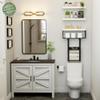 KLUVIS Farmhouse 12DWB3 Bathroom Shelves with Towel Holder, Wall-Mounted, Over-Toilet Storage, 16 in, 3-Piece Set, White and Black view 2
