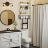 KLUVIS Farmhouse 12DWB3 Bathroom Shelves with Towel Holder, Wall-Mounted, Over-Toilet Storage, 16 in, 3-Piece Set, White and Black view 4