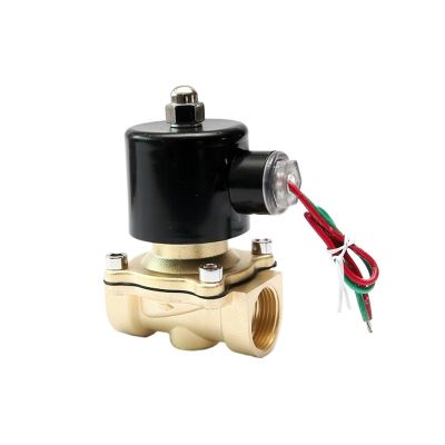 2-Way Direct-Acting Solenoid Valve, Brass, Normally Closed, for Water, Oil, and Gas, 1/8 in, 1/4 in, 1/2 in, 1 in, or 2 in, 12V/24V/110V/220V, AUOQKQUT (3/8 in, NPT, 110 VAC)