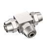 1-Piece Pneumatic Fitting PE4/6/8/10/12/14/16 Quick-Twist Tee, Copper, Nickel-Plated, High-Voltage Lock Female Connector EKFBQBGW (KL-PE6) view 1