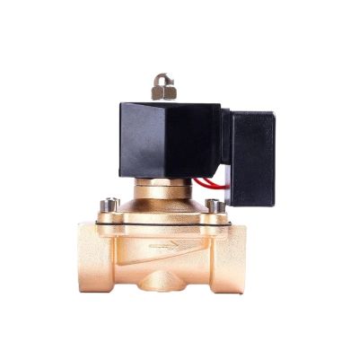 Normally Closed Brass Solenoid Valve, 1-1/2 in NPT, 12 VDC
