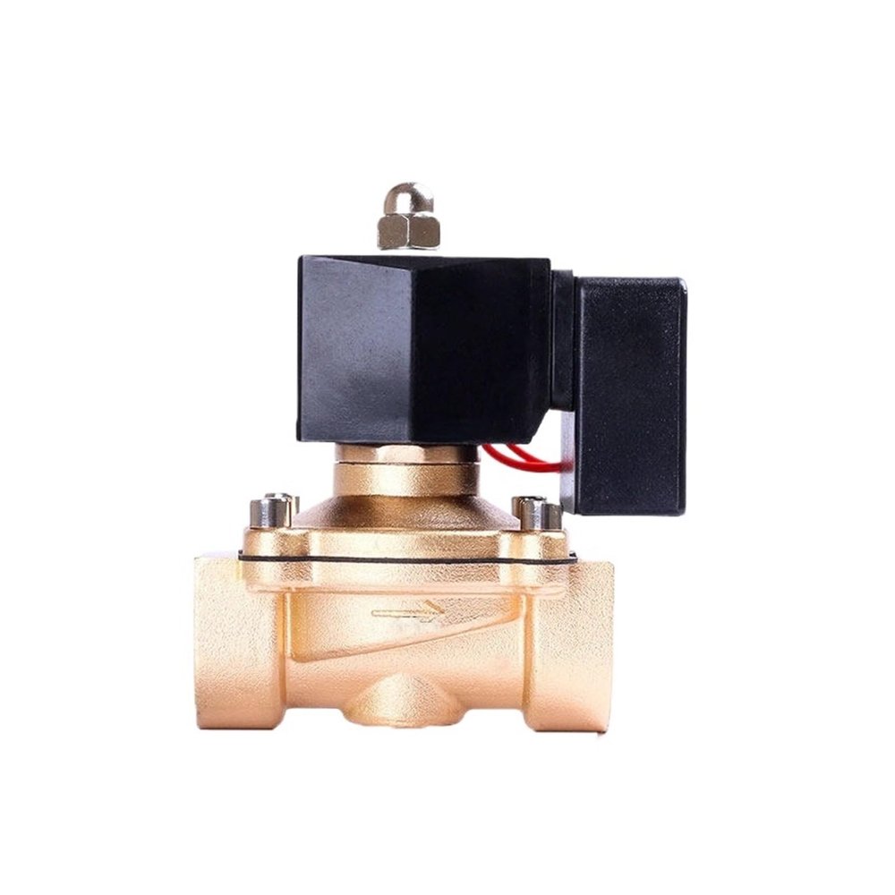 Normally Closed Brass Solenoid Valve, 1-1/2 in NPT, 12 VDC
