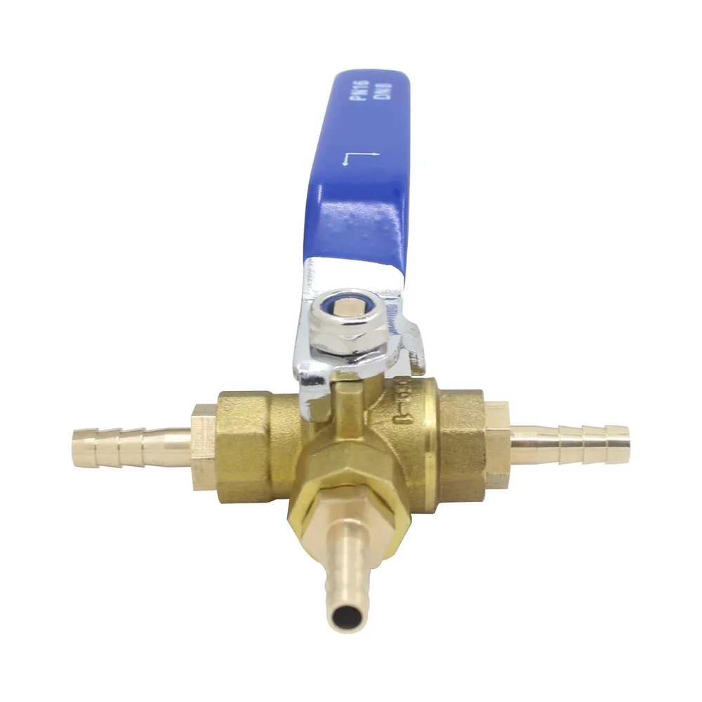 Brass 3-Way Ball Valve, Fuel Control/Switch Valve, AUOQKQUT (14 mm OD)