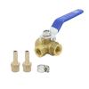 Brass 3-Way Ball Valve, Fuel Control/Switch Valve, AUOQKQUT (14 mm OD) view 3