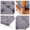 Outdoor Swing Bench Cushion, Waterproof, with Backrest and Ties, Thick Patio Furniture Seat Cushion for 2- and 3-Seaters, Veranda Loveseat Sofa, Dark Brown, 119 x 101 cm view 3