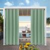 TECDOTO Waterproof Outdoor Curtain for Patio, Thermal-Insulated Privacy Curtain with Top and Bottom Grommets, 1 Panel, Light Green, W183 x H150 cm view 1