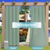 TECDOTO Waterproof Outdoor Curtain for Patio, Thermal-Insulated Privacy Curtain with Top and Bottom Grommets, 1 Panel, Light Green, W183 x H150 cm view 2