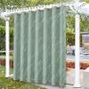 TECDOTO Waterproof Outdoor Curtain for Patio, Thermal-Insulated Privacy Curtain with Top and Bottom Grommets, 1 Panel, Light Green, W183 x H150 cm view 4
