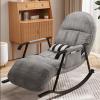 Comfortable Indoor Rocking Chair for Bedroom and Living Room, 136 kg Capacity, Padded Cushion, Dark Gray view 1