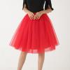 Women's Black Midi Tulle Skirt, White Tutu Skirt, High-Waisted A-Line Knee-Length Ballet Dance Skirt for Carnival Costumes, 1950s Rockabilly Petticoat view 2
