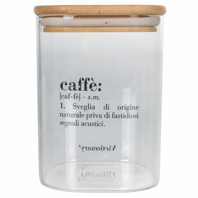 Villa d'Este Home Tivoli Victionary 1 L Glass Coffee Canister with Bamboo Lid