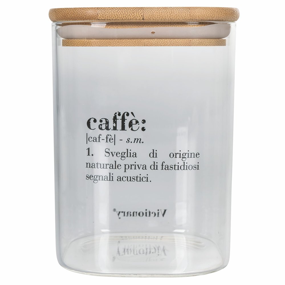 Villa d'Este Home Tivoli Victionary 1 L Glass Coffee Canister with Bamboo Lid