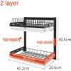 JvFbjLF Black 201 Stainless Steel Wall-Mounted Dish Rack, 2 Tiers view 2