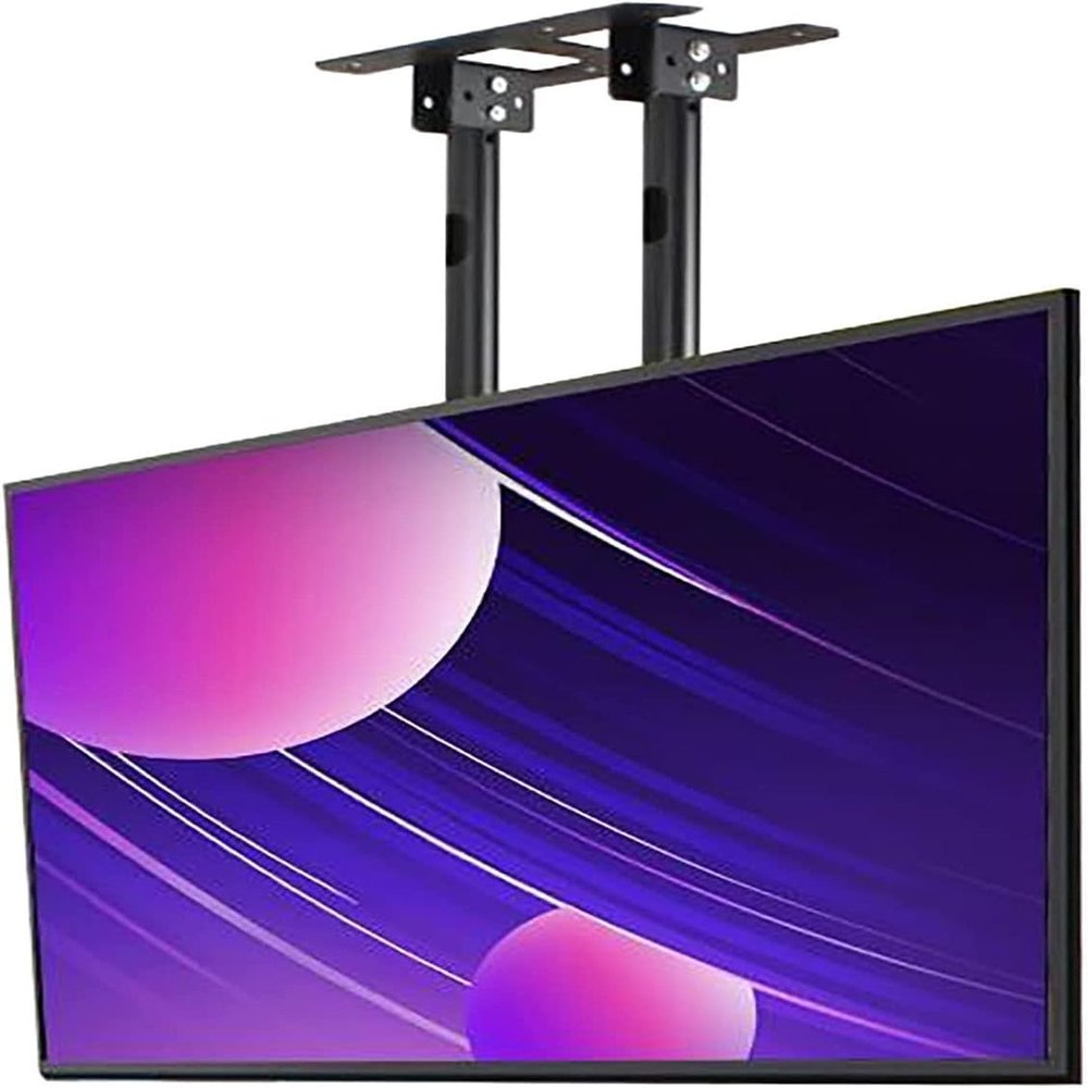 HynJGih TV Wall Mount and Ceiling Mount, Height-Adjustable Dual-Pole Single-Screen Mount, Fits 60–100-Inch Low-Profile TVs, for TVs with a 26-Inch Screen Diagonal