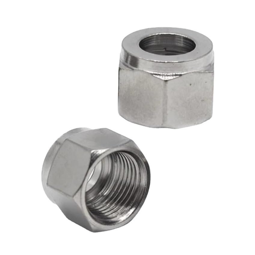 1pc Tube OD Nut for Double-Ferrule Compression Union Connector, 304 Stainless Steel (4mm, M10x1mm)